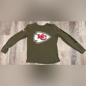 Women's Kansas City Chiefs Long Sleeve Shirt Size Medium "salute to service"